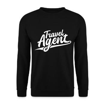Retro Swoosh Job - Travel Agent - Unisex Sweatshirt - black - Front - Alina (178cm) & Michal (187cm)