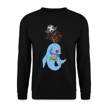 Karneval Fasching Fasnacht Konfetti Rosenmontag - Unisex Pullover - Schwarz - Vorne - Alina (178cm) & Michal (187cm)