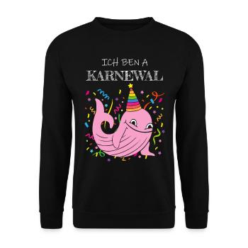 Karneval Fasching Konfetti Kölsch Kölner Kölnerin - Unisex Pullover - Schwarz - Vorne - Alina (178cm) & Michal (187cm)