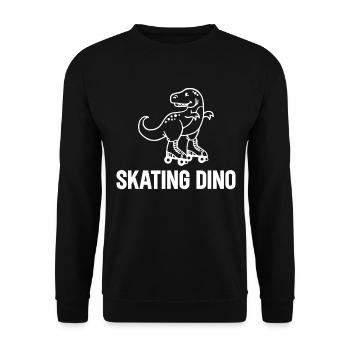 Roller Skater Dino Roller Skating Dinosaur - Unisex Sweatshirt - black - Front - Alina (178cm) & Michal (187cm)