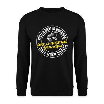 Roller Skater Grandpa Roller Skates Roller Skating - Unisex Pullover - Schwarz - Vorne - Alina (178cm) & Michal (187cm)