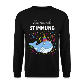 Karneval Fasching Fasnacht Konfetti Rosenmontag - Unisex Pullover - Schwarz - Vorne - Alina (178cm) & Michal (187cm)