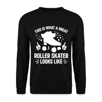 Roller Skates Roller Skating Great Roller Skater - Unisex Pullover - Schwarz - Vorne - Alina (178cm) & Michal (187cm)