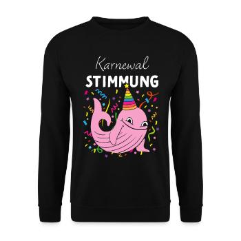 Karneval Fasching Konfetti Fasnacht Fastelovend - Unisex Pullover - Schwarz - Vorne - Alina (178cm) & Michal (187cm)