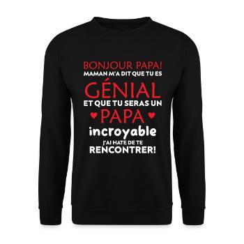 body bébé papa magnifique et fantastique maman - Sweat-shirt Unisexe - noir - Devant - Alina (178cm) & Michal (187cm)