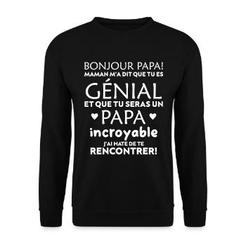 body bébé papa magnifique et fantastique maman - Sweat-shirt Unisexe - noir - Devant - Alina (178cm) & Michal (187cm)