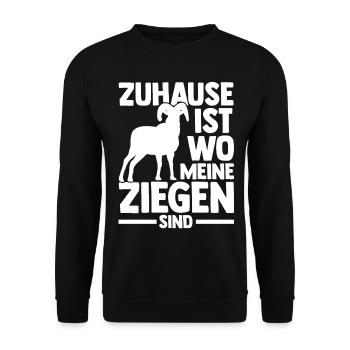 Ziege Ziegenbauer Bauernhof Landwirt Bauer Ziegen - Unisex Pullover - Schwarz - Vorne - Alina (178cm) & Michal (187cm)