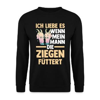 Ziege Ziegenbauer Bauernhof Landwirt Bauer Ziegen - Unisex Pullover - Schwarz - Vorne - Alina (178cm) & Michal (187cm)