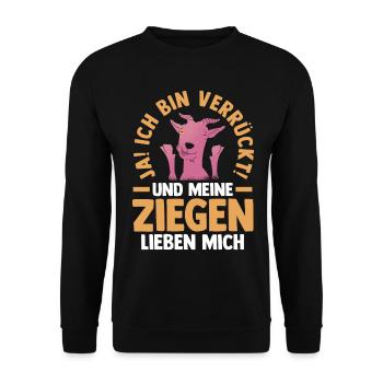 Ziege Ziegenbauer Bauernhof Landwirt Bauer Ziegen - Unisex Pullover - Schwarz - Vorne - Alina (178cm) & Michal (187cm)