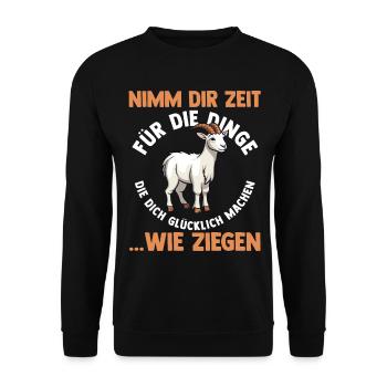 Ziege Ziegenbauer Bauernhof Landwirt Bauer Ziegen - Unisex Pullover - Schwarz - Vorne - Alina (178cm) & Michal (187cm)