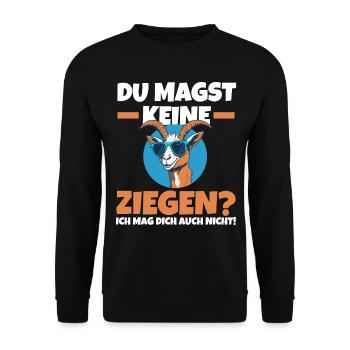 Ziege Ziegenbauer Bauernhof Landwirt Bauer Ziegen - Unisex Pullover - Schwarz - Vorne - Alina (178cm) & Michal (187cm)