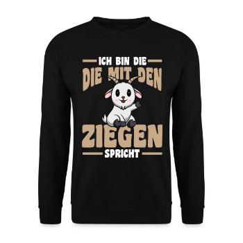 Ziege Ziegenbauer Bauernhof Landwirt Bauer Ziegen - Unisex Pullover - Schwarz - Vorne - Alina (178cm) & Michal (187cm)