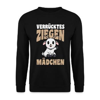 Ziege Ziegenbauer Bauernhof Landwirt Bauer Ziegen - Unisex Pullover - Schwarz - Vorne - Alina (178cm) & Michal (187cm)
