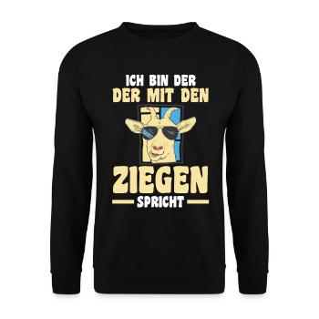 Ziege Ziegenbauer Bauernhof Landwirt Bauer Ziegen - Unisex Pullover - Schwarz - Vorne - Alina (178cm) & Michal (187cm)