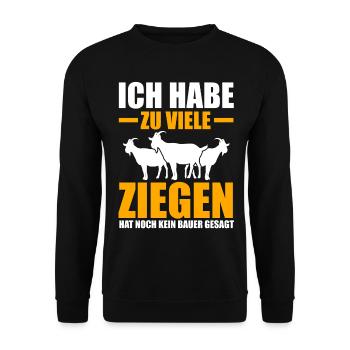 Ziege Ziegenbauer Bauernhof Landwirt Bauer Ziegen - Unisex Pullover - Schwarz - Vorne - Alina (178cm) & Michal (187cm)