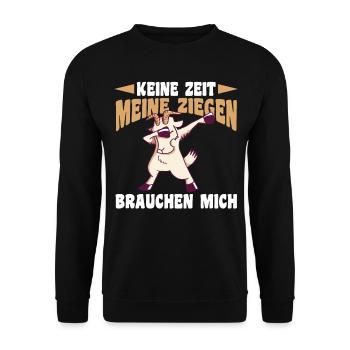Ziege Ziegenbauer Bauernhof Landwirt Bauer Ziegen - Unisex Pullover - Schwarz - Vorne - Alina (178cm) & Michal (187cm)