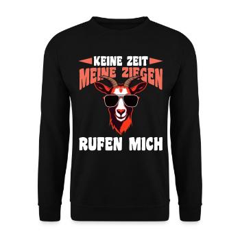 Ziege Ziegenbauer Bauernhof Landwirt Bauer Ziegen - Unisex Pullover - Schwarz - Vorne - Alina (178cm) & Michal (187cm)