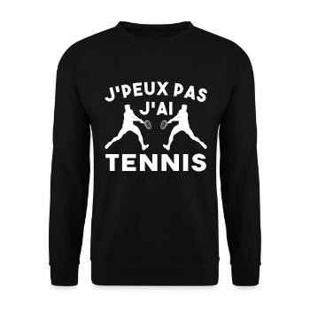 Je Peux Pas J'ai Tennis Idée Cadeau Drôle Homme - Sweat-shirt Unisexe - noir - Devant - Alina (178cm) & Michal (187cm)