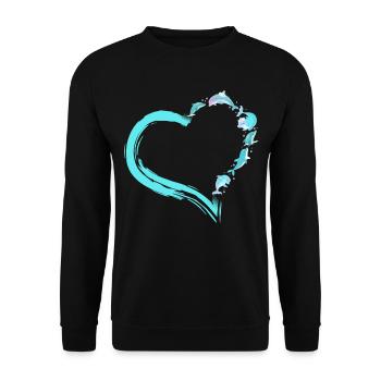 Coeur de dauphin - Sweat-shirt Unisexe - noir - Devant - Alina (178cm) & Michal (187cm)