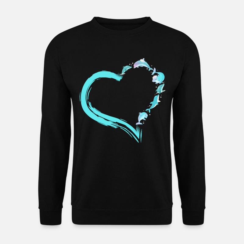 Dolphin Heart - Unisex Sweatshirt - black