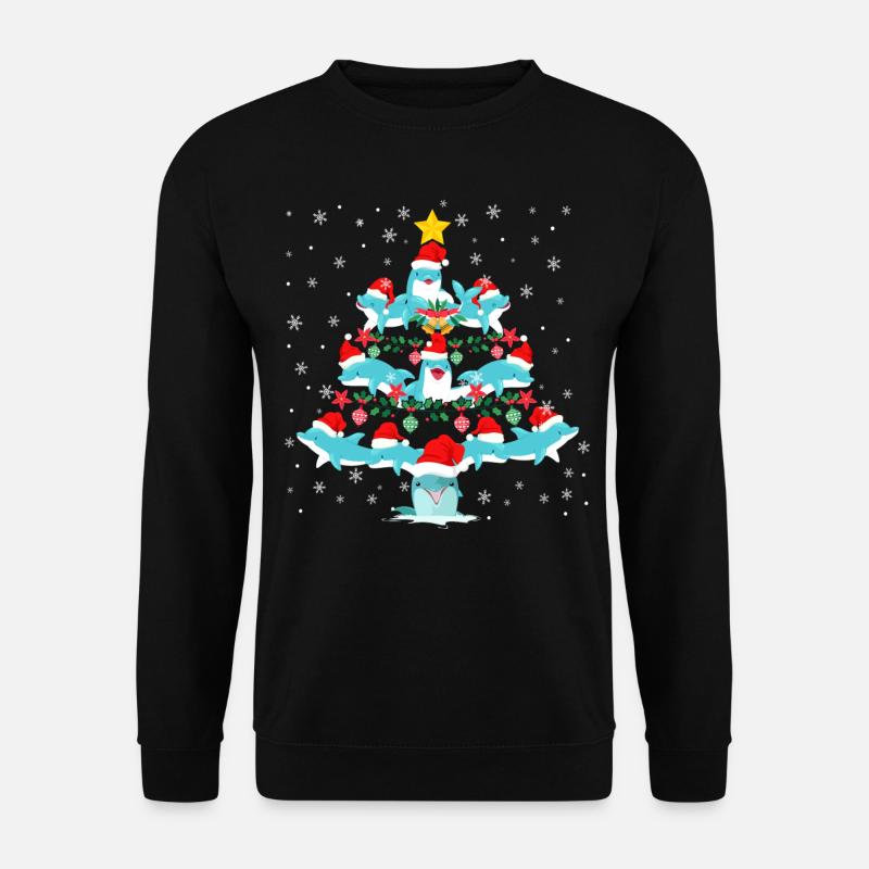 Arbre de Noël dauphin - Sweat-shirt Unisexe - noir