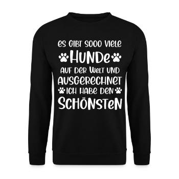 Es gibt so viele Hunde - Unisex Pullover - Schwarz - Vorne - Alina (178cm) & Michal (187cm)