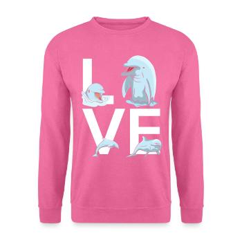 Dolphin Love - Unisex Pullover - Pink - Vorne