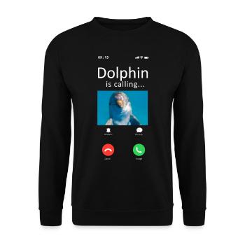 Dolphin Phone Display Dolphin Est - Sweat-shirt Unisexe - noir - Devant - Alina (178cm) & Michal (187cm)