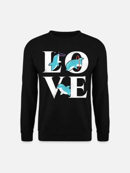 Dolphin Love - Unisex Sweatshirt - black