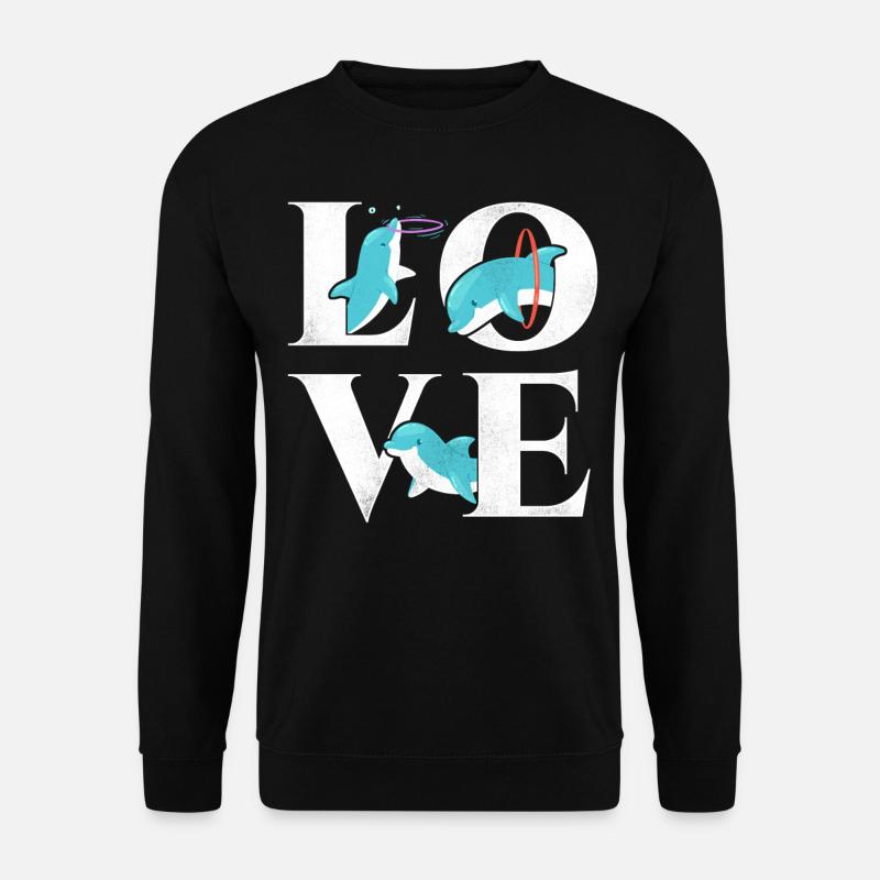 Dolphin Love - Unisex Sweatshirt - black