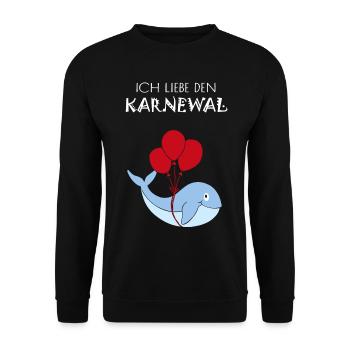 Karnewal Karneval Fasching Fasnacht Konfetti - Unisex Pullover - Schwarz - Vorne - Alina (178cm) & Michal (187cm)
