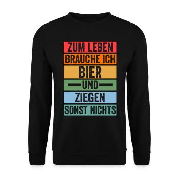 Bier Ziege Ziegenbauer Bauernhof Landwirt Bauer Z - Unisex Pullover - Schwarz - Vorne - Alina (178cm) & Michal (187cm)