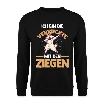 Ziege Ziegenbauer Bauernhof Landwirt Bauer Ziegen - Unisex Pullover - Schwarz - Vorne - Alina (178cm) & Michal (187cm)