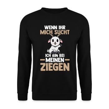 Ziege Ziegenbauer Bauernhof Landwirt Bauer Ziegen - Unisex Pullover - Schwarz - Vorne - Alina (178cm) & Michal (187cm)