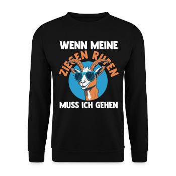 Ziege Ziegenbauer Bauernhof Landwirt Bauer Ziegen - Unisex Pullover - Schwarz - Vorne - Alina (178cm) & Michal (187cm)