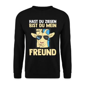 Ziege Ziegenbauer Bauernhof Landwirt Bauer Ziegen - Unisex Pullover - Schwarz - Vorne - Alina (178cm) & Michal (187cm)