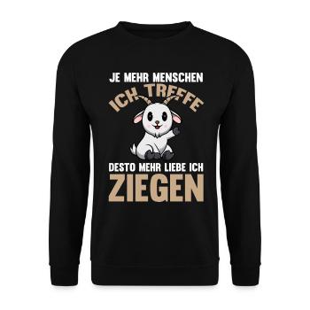 Ziege Ziegenbauer Bauernhof Landwirt Bauer Ziegen - Unisex Pullover - Schwarz - Vorne - Alina (178cm) & Michal (187cm)