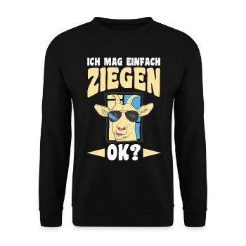 Ziege Ziegenbauer Bauernhof Landwirt Bauer Ziegen - Unisex Pullover - Schwarz - Vorne - Alina (178cm) & Michal (187cm)