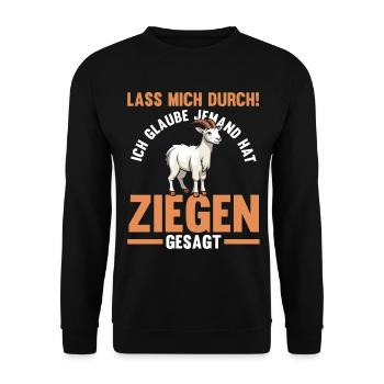 Ziege Ziegenbauer Bauernhof Landwirt Bauer Ziegen - Unisex Pullover - Schwarz - Vorne - Alina (178cm) & Michal (187cm)