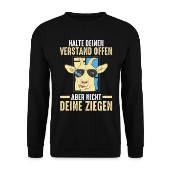 Ziege Ziegenbauer Bauernhof Landwirt Bauer Ziegen - Unisex Pullover - Schwarz - Vorne - Alina (178cm) & Michal (187cm)