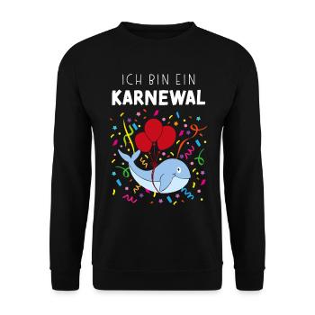 Ich bin ein Karnewal Karneval Fasching Konfetti - Unisex Pullover - Schwarz - Vorne - Alina (178cm) & Michal (187cm)