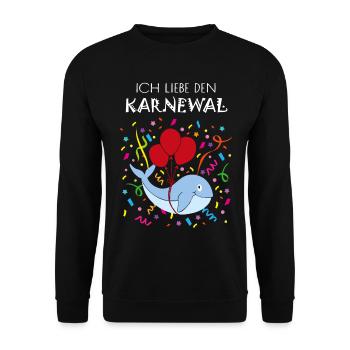 Karnewal Karneval Fasching Konfetti Narrenkappe - Unisex Pullover - Schwarz - Vorne - Alina (178cm) & Michal (187cm)
