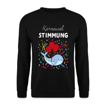 Karnewal Karneval Konfetti 11.11. Rosenmontag Jeck - Unisex Pullover - Schwarz - Vorne - Alina (178cm) & Michal (187cm)