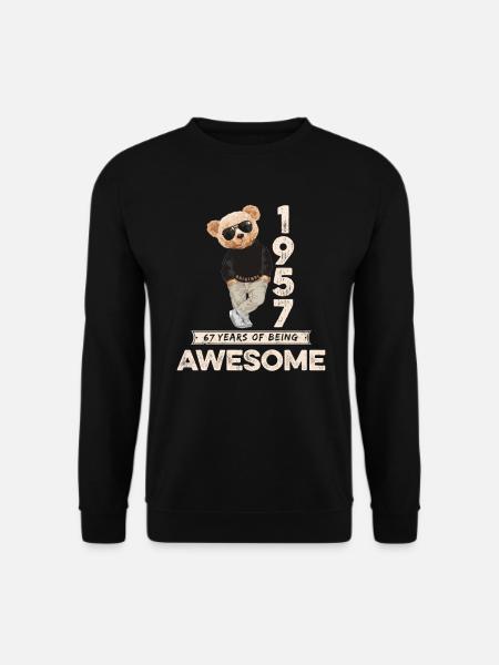 1957 Geburtstag Teddy Bär Being Awesome Orignal - Unisex Pullover - Schwarz