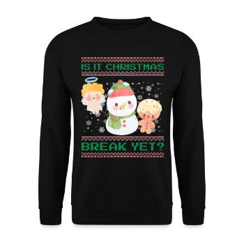 Is It Christmas Break Yet? Sweet snowman teacher - Unisex Sweatshirt - black - Front - Alina (178cm) & Michal (187cm)