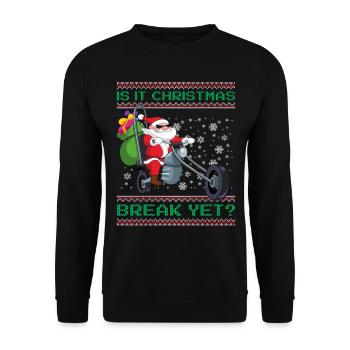 Is It Christmas Break Yet? Santa Claus Teacher - Unisex Sweatshirt - black - Front - Alina (178cm) & Michal (187cm)