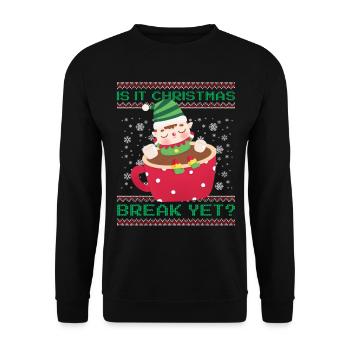 C’est déjà les vacances de Noël ? Professeur de diablotin de cacao - Sweat-shirt Unisexe - noir - Devant - Alina (178cm) & Michal (187cm)