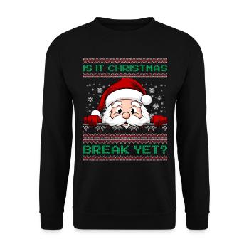 Is It Christmas Break Yet? Santa Claus teacher - Unisex Sweatshirt - black - Front - Alina (178cm) & Michal (187cm)