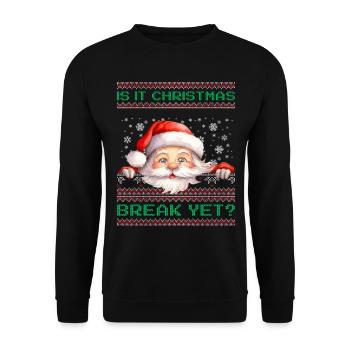 Is It Christmas Break Yet? Santa Claus teacher - Unisex Sweatshirt - black - Front - Alina (178cm) & Michal (187cm)