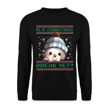 Is It Christmas Break Yet? Cute Snowman Teacher - Unisex Sweatshirt - black - Front - Alina (178cm) & Michal (187cm)
